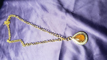 Load image into Gallery viewer, Orange Stone Pendant with Chain
