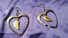 Load image into Gallery viewer, Heart Feather Earrings
