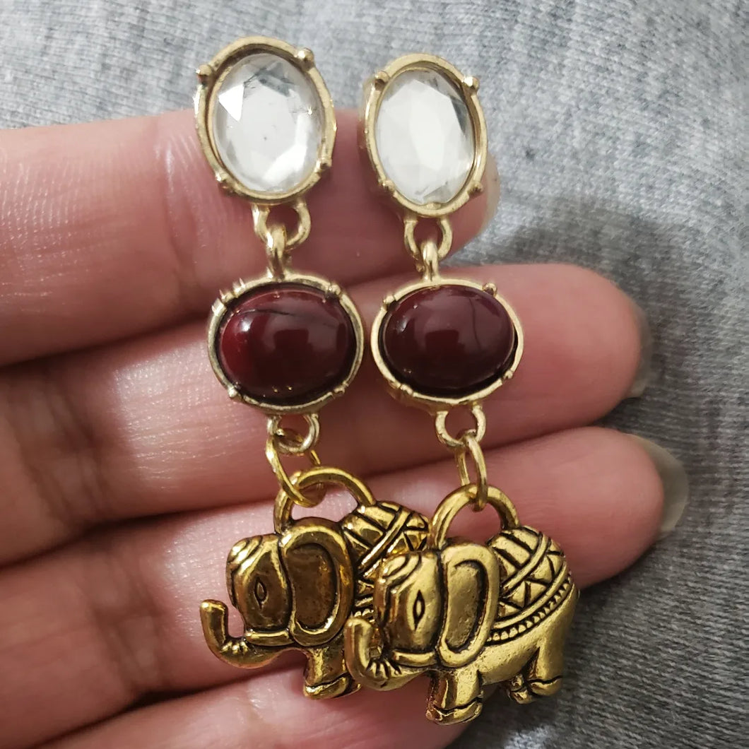 Gold Elephant Earrings